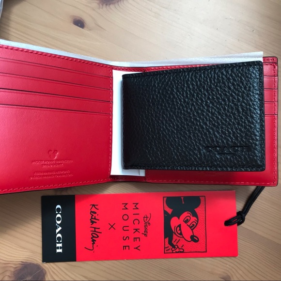 ❤️ 🐭 Coach Disney Mickey Mouse X Keith Haring 3 In 1 Wallet - Picture 14 of 16